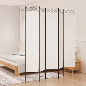 Trennwand mit 5 weißen Stoffbahnen 200x220 cm von vidaXL, Raumteiler - Ref: Foro24-350170, Preis: 57,57 €, Rabatt: %
