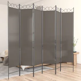 Six-panel room divider in anthracite gray fabric, 240x200 cm. by vidaXL, Room dividers - Ref: Foro24-350160, Price: 60,88 €, ...
