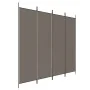 Divider screen with 4 anthracite gray fabric panels 200x200 cm by vidaXL, Room dividers - Ref: Foro24-350184, Price: 33,46 €,...