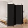 Biombo divisor de 4 paneles de tela negro 200x200 cm de vidaXL, Divisores de ambientes - Ref: Foro24-350185, Precio: 36,14 €,...