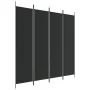 Biombo divisor de 4 paneles de tela negro 200x200 cm de vidaXL, Divisores de ambientes - Ref: Foro24-350185, Precio: 36,14 €,...