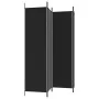 Biombo divisor de 4 paneles de tela negro 200x200 cm de vidaXL, Divisores de ambientes - Ref: Foro24-350185, Precio: 36,14 €,...