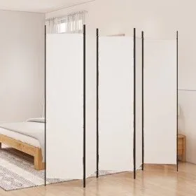 Divider screen with 5 white fabric panels 250x200 cm by vidaXL, Room dividers - Ref: Foro24-350186, Price: 39,87 €, Discount: %