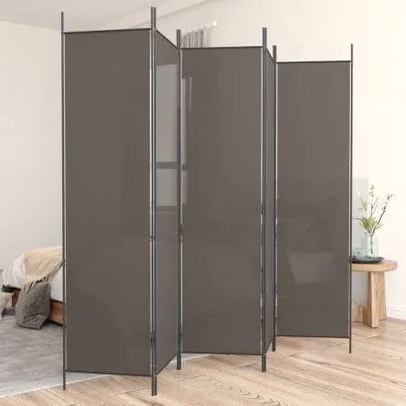 Raumteiler mit 5 anthrazitgrauen Stoffpaneelen 250x200 cm von vidaXL, Raumteiler - Ref: Foro24-350188, Preis: 38,39 €, Rabatt: %