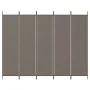 Biombo divisor de 5 paneles de tela gris antracita 250x200 cm de vidaXL, Divisores de ambientes - Ref: Foro24-350188, Precio:...