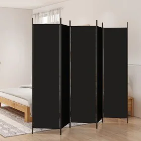 Divider screen with 5 black fabric panels 250x200 cm by vidaXL, Room dividers - Ref: Foro24-350189, Price: 39,87 €, Discount: %