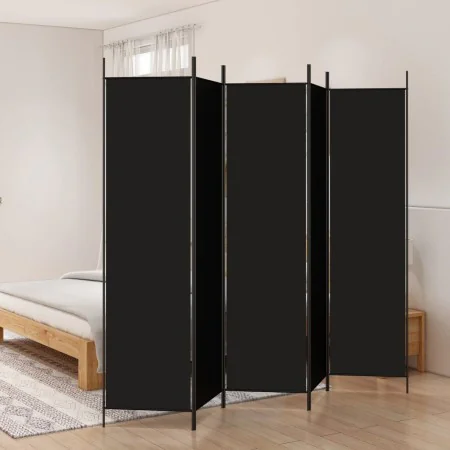 Trennwand mit 5 schwarzen Stoffbahnen 250x200 cm von vidaXL, Raumteiler - Ref: Foro24-350189, Preis: 39,87 €, Rabatt: %
