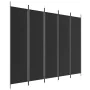 Trennwand mit 5 schwarzen Stoffbahnen 250x200 cm von vidaXL, Raumteiler - Ref: Foro24-350189, Preis: 39,87 €, Rabatt: %