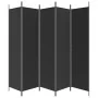 Biombo divisor de 5 paneles de tela negro 250x200 cm de vidaXL, Divisores de ambientes - Ref: Foro24-350189, Precio: 39,87 €,...