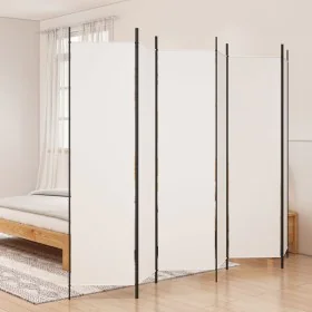 Divider screen with 6 white fabric panels 300x200 cm by vidaXL, Room dividers - Ref: Foro24-350190, Price: 43,75 €, Discount: %