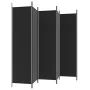 Trennwand mit 6 schwarzen Stoffbahnen 300x200 cm von vidaXL, Raumteiler - Ref: Foro24-350193, Preis: 47,06 €, Rabatt: %