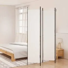 Divider screen with 4 white fabric panels 200x220 cm by vidaXL, Room dividers - Ref: Foro24-350198, Price: 40,85 €, Discount: %