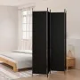 Trennwand mit 4 schwarzen Stoffbahnen 200x220 cm von vidaXL, Raumteiler - Ref: Foro24-350201, Preis: 38,45 €, Rabatt: %
