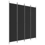 Divider screen with 4 black fabric panels 200x220 cm by vidaXL, Room dividers - Ref: Foro24-350201, Price: 38,45 €, Discount: %