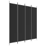 Trennwand mit 4 schwarzen Stoffbahnen 200x220 cm von vidaXL, Raumteiler - Ref: Foro24-350201, Preis: 38,45 €, Rabatt: %