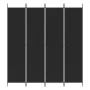 Divider screen with 4 black fabric panels 200x220 cm by vidaXL, Room dividers - Ref: Foro24-350201, Price: 38,45 €, Discount: %