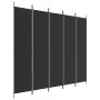 Black fabric room divider with 5 panels, 250x220 cm. by vidaXL, Room dividers - Ref: Foro24-350205, Price: 44,37 €, Discount: %