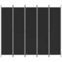 Black fabric room divider with 5 panels, 250x220 cm. by vidaXL, Room dividers - Ref: Foro24-350205, Price: 44,37 €, Discount: %