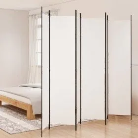 Divider screen with 6 white fabric panels 300x220 cm by vidaXL, Room dividers - Ref: Foro24-350206, Price: 52,50 €, Discount: %