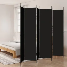 Divider screen with 6 black fabric panels 300x220 cm by vidaXL, Room dividers - Ref: Foro24-350209, Price: 58,04 €, Discount: %