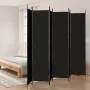 Divider screen with 6 black fabric panels 300x220 cm by vidaXL, Room dividers - Ref: Foro24-350209, Price: 58,04 €, Discount: %
