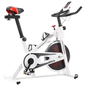 Weiß-rotes Heimtrainer mit Pulssensoren von vidaXL, Stationäre Fahrräder - Ref: Foro24-92136, Preis: 270,23 €, Rabatt: %