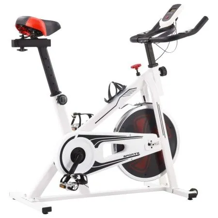 White and red exercise bike with pulse sensors by vidaXL, Stationary bikes - Ref: Foro24-92136, Price: 270,23 €, Discount: %