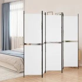 Biombo divisor de 5 paneles de tela blanco 250x180 cm de vidaXL, Divisores de ambientes - Ref: Foro24-350218, Precio: 51,55 €...