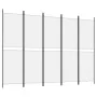 Biombo divisor de 5 paneles de tela blanco 250x180 cm de vidaXL, Divisores de ambientes - Ref: Foro24-350218, Precio: 51,55 €...