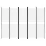 Biombo divisor de 5 paneles de tela blanco 250x180 cm de vidaXL, Divisores de ambientes - Ref: Foro24-350218, Precio: 51,55 €...