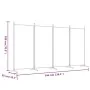 Divider screen with 4 white fabric panels 346x180 cm by vidaXL, Room dividers - Ref: Foro24-350262, Price: 46,78 €, Discount: %