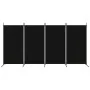 Divider screen with 4 black fabric panels 346x180 cm by vidaXL, Room dividers - Ref: Foro24-350265, Price: 47,12 €, Discount: %
