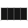 Trennwand mit 4 schwarzen Stoffbahnen 346x180 cm von vidaXL, Raumteiler - Ref: Foro24-350265, Preis: 47,12 €, Rabatt: %