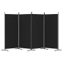 Divider screen with 4 black fabric panels 346x180 cm by vidaXL, Room dividers - Ref: Foro24-350265, Price: 47,12 €, Discount: %