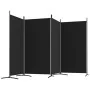 Divider screen with 4 black fabric panels 346x180 cm by vidaXL, Room dividers - Ref: Foro24-350265, Price: 47,12 €, Discount: %