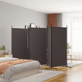 Divider screen with 5 brown fabric panels 433x180 cm by vidaXL, Room dividers - Ref: Foro24-350267, Price: 58,41 €, Discount: %