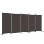 Divider screen with 5 brown fabric panels 433x180 cm by vidaXL, Room dividers - Ref: Foro24-350267, Price: 58,41 €, Discount: %