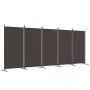 Trennwand mit 5 braunen Stoffbahnen 433x180 cm von vidaXL, Raumteiler - Ref: Foro24-350267, Preis: 58,41 €, Rabatt: %