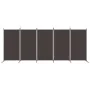 Divider screen with 5 brown fabric panels 433x180 cm by vidaXL, Room dividers - Ref: Foro24-350267, Price: 58,41 €, Discount: %