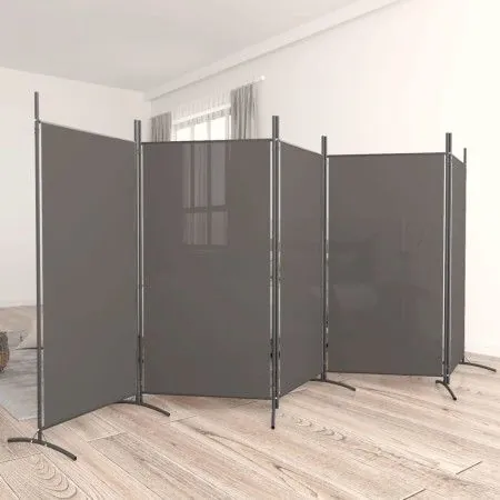 Trennwand mit 5 anthrazitgrauen Stoffbahnen 433x180 cm von vidaXL, Raumteiler - Ref: Foro24-350268, Preis: 52,03 €, Rabatt: %