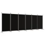 Divider screen with 6 black fabric panels 520x180 cm by vidaXL, Room dividers - Ref: Foro24-350273, Price: 71,50 €, Discount: %