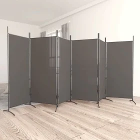Trennwand mit 6 anthrazitgrauen Stoffpaneelen 520x180 cm von vidaXL, Raumteiler - Ref: Foro24-350272, Preis: 65,87 €, Rabatt: %