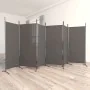 Biombo divisor de 6 paneles de tela gris antracita 520x180 cm de vidaXL, Divisores de ambientes - Ref: Foro24-350272, Precio:...
