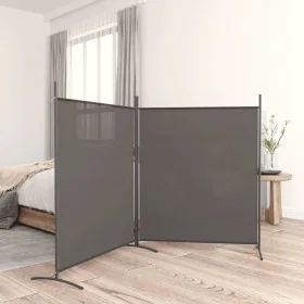 Divider screen with 2 anthracite gray fabric panels 348x180 cm by vidaXL, Room dividers - Ref: Foro24-350276, Price: 37,73 €,...