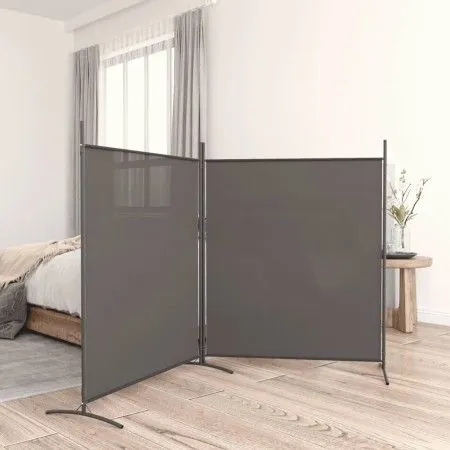 Divider screen with 2 anthracite gray fabric panels 348x180 cm by vidaXL, Room dividers - Ref: Foro24-350276, Price: 37,73 €,...