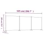 Trennwand mit 3 weißen Stoffbahnen 525x180 cm von vidaXL, Raumteiler - Ref: Foro24-350278, Preis: 55,04 €, Rabatt: %
