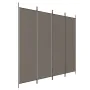 Divider screen with 4 anthracite gray fabric panels 698x180 cm by vidaXL, Room dividers - Ref: Foro24-350284, Price: 52,95 €,...