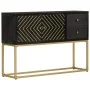 Solid black and gold mango wood sideboard 110x30x75 cm by vidaXL, Sideboards - Ref: Foro24-353912, Price: 232,30 €, Discount: %