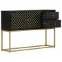 Solid black and gold mango wood sideboard 110x30x75 cm by vidaXL, Sideboards - Ref: Foro24-353912, Price: 232,30 €, Discount: %