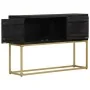Solid black and gold mango wood sideboard 110x30x75 cm by vidaXL, Sideboards - Ref: Foro24-353912, Price: 232,30 €, Discount: %